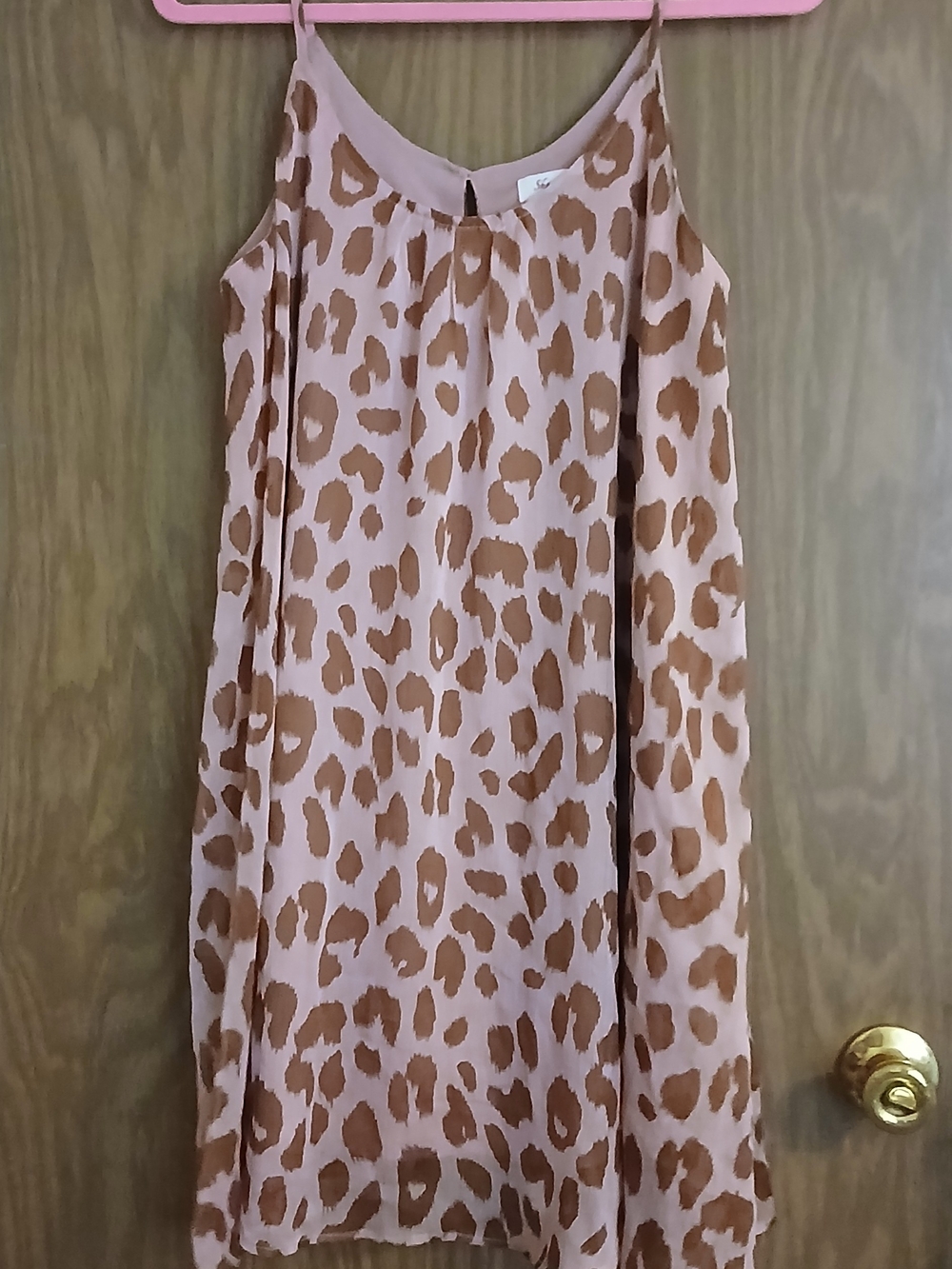 She + Sky Pink and Brown Leopard Print Sundress